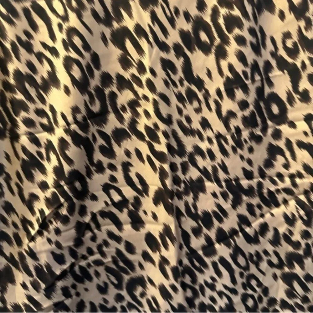 Sienna Sky Satin Leopard Print Midi Skirt Animal Print Medium